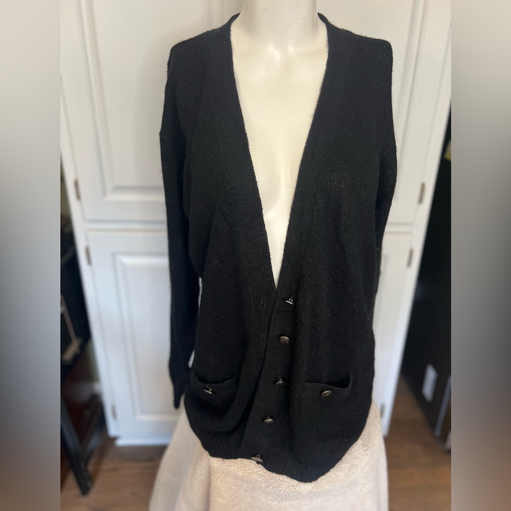de Rotchild black silk & angora cardigan
